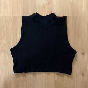 90 Degree By Reflex Black Mock Neck Crop Tank